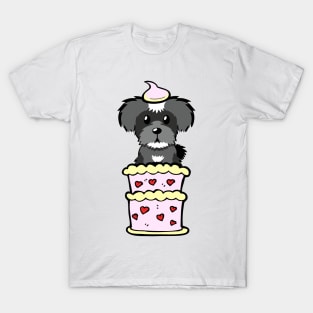 Schnauzer dog Jumping out of a cake T-Shirt